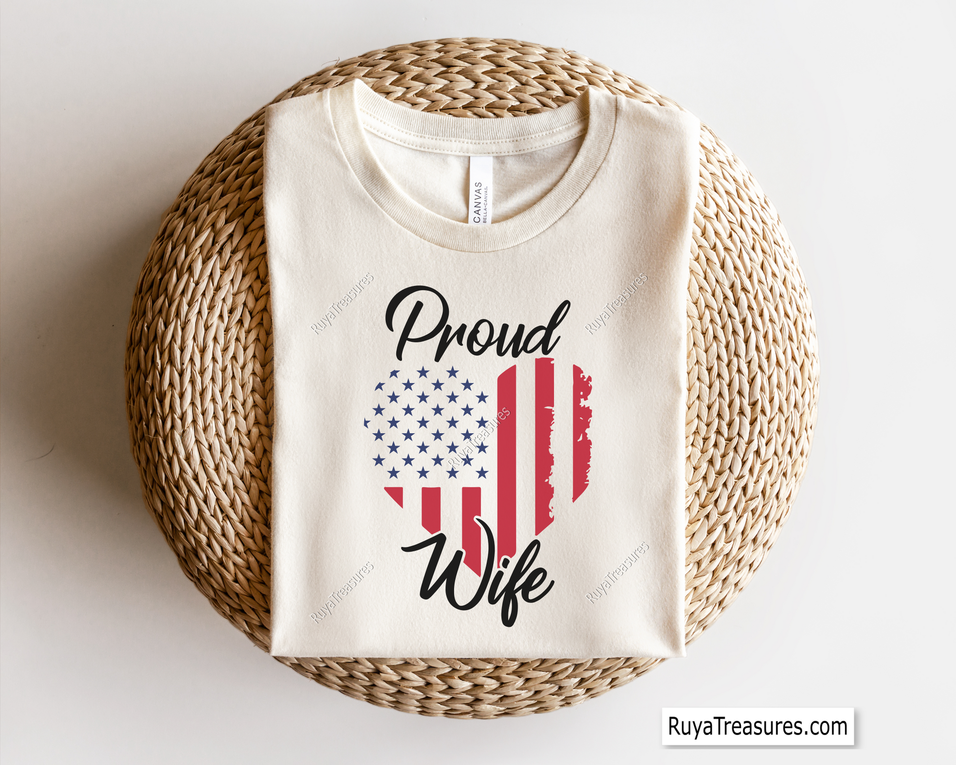 Free Proud Wife American Flag Svg Png, Patriotic Wife Flag Design