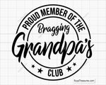 Proud Member of The Bragging Grandpa's Club Svg