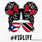 puerto rico trinidad kidlife girl svg messy bun with flag sunglasses and bows for shirts gifts and custom designs