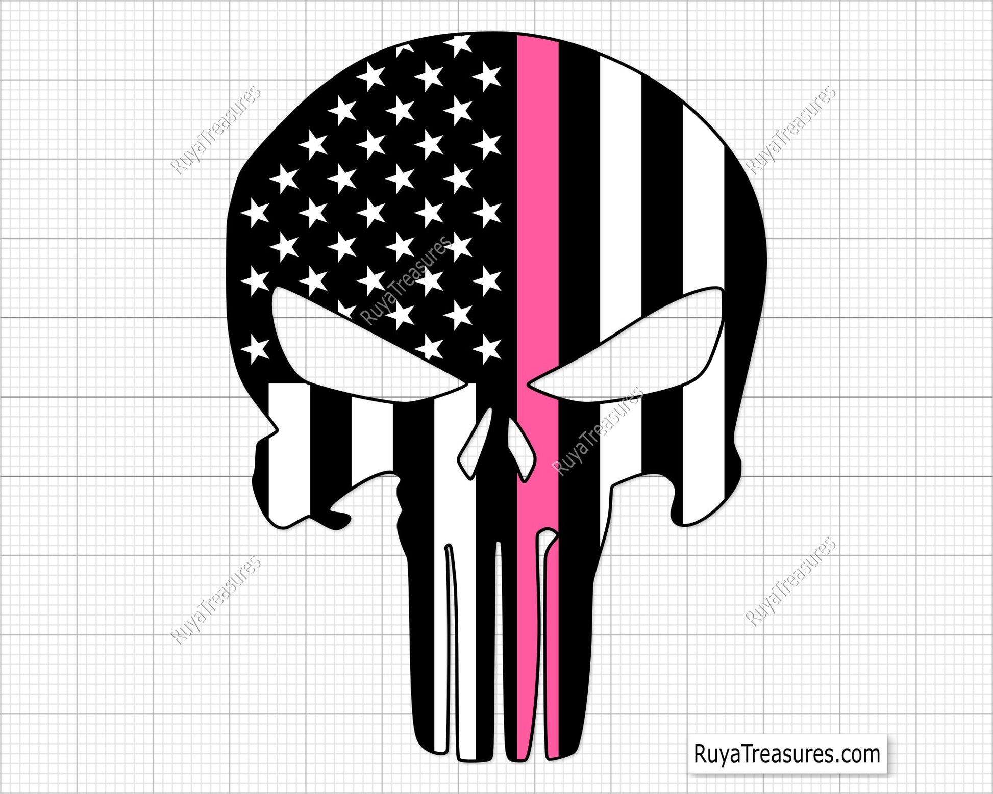 Punisher Pink Line  Svg