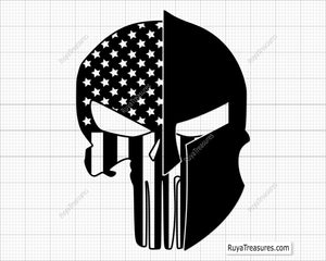 Punisher Skull Spartan Helmet Svg