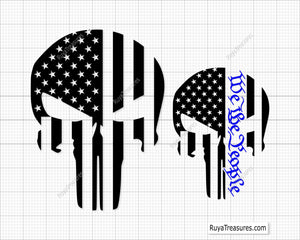 Punisher We the People Blue Line Svg