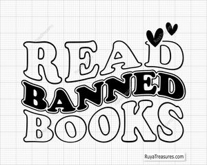 Read Banned Books Svg Png design, perfect for book lovers, librarians, and anti-censorship projects