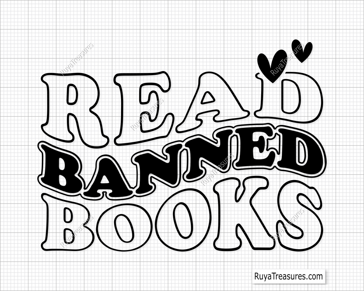 Read Banned Books Svg Png design, perfect for book lovers, librarians, and anti-censorship projects