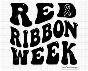Red Ribbon Week Svg Png