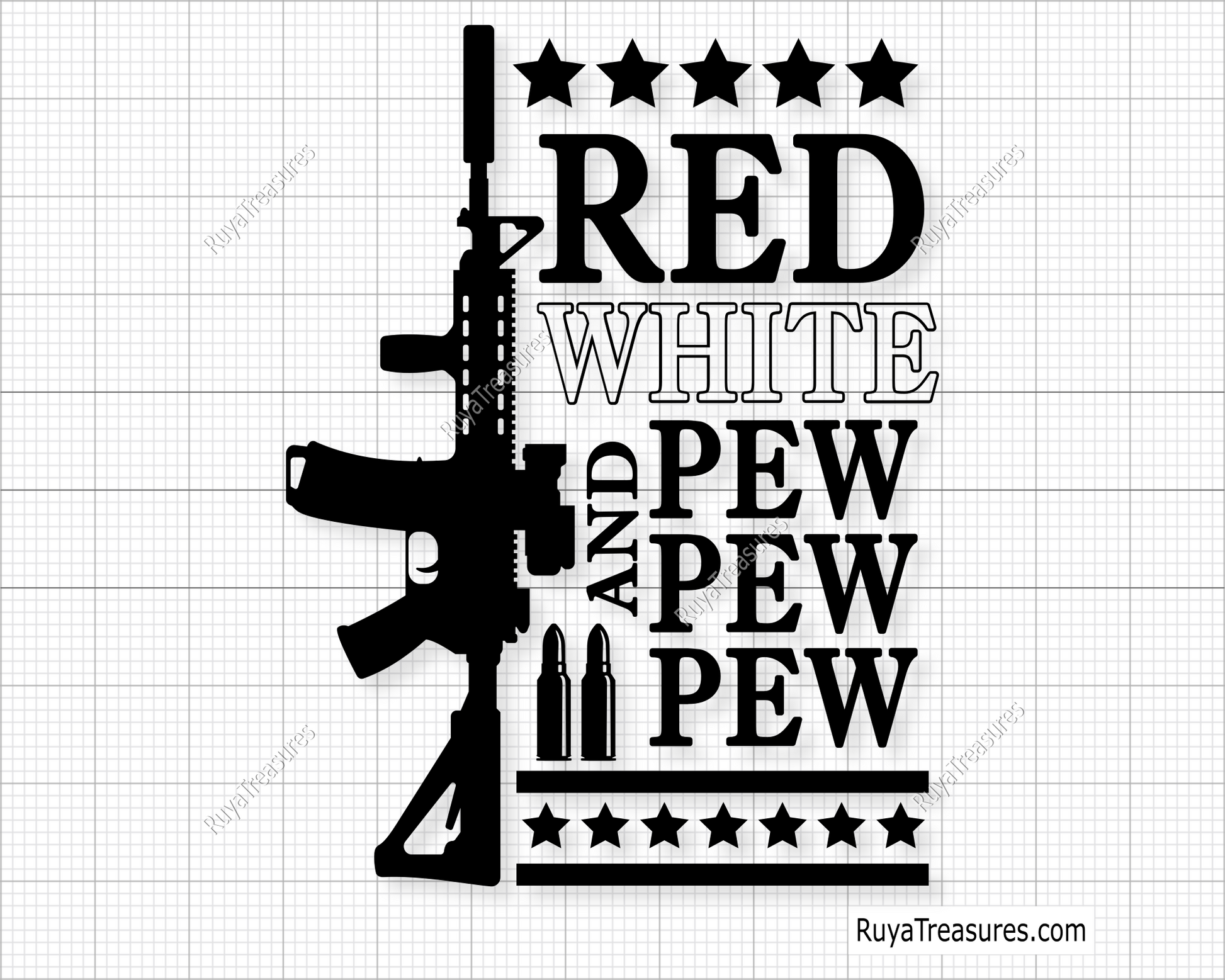 Red White and Pew Pew Pew Svg 