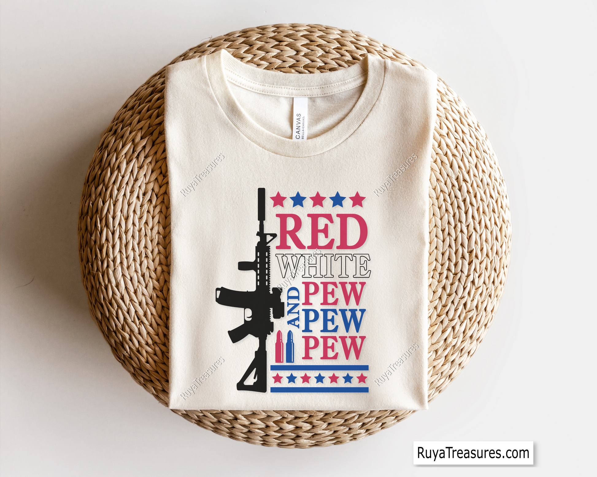 Red White and Pew Pew Pew Svg 