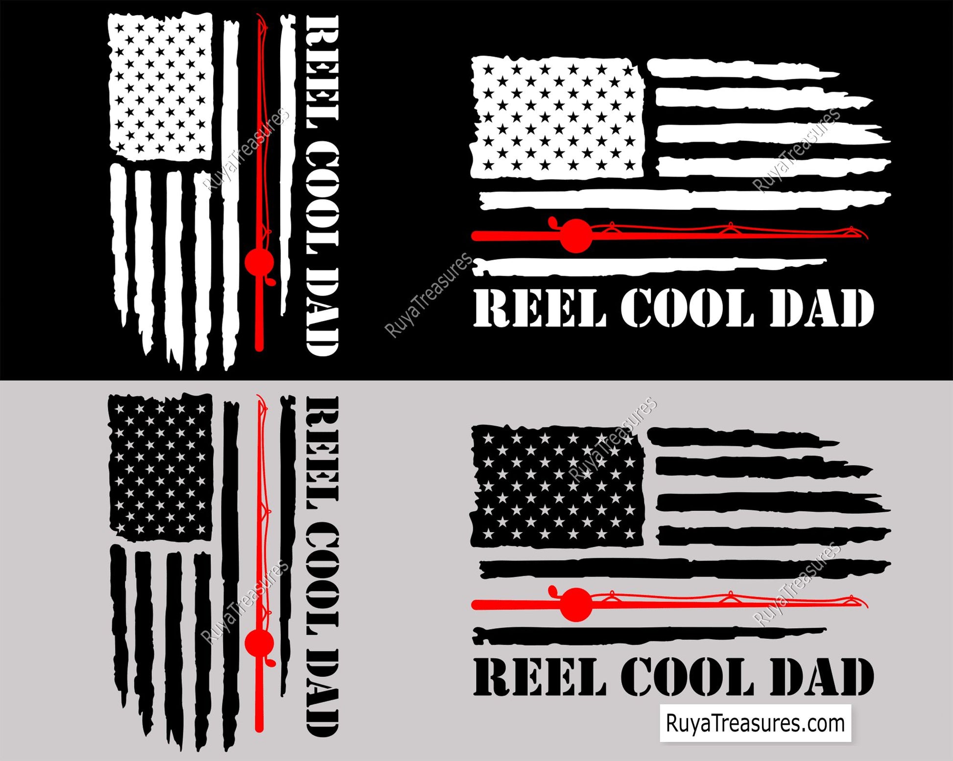 Reel Cool Dad Flag Svg Png