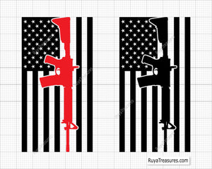 Rifle Flag Svg