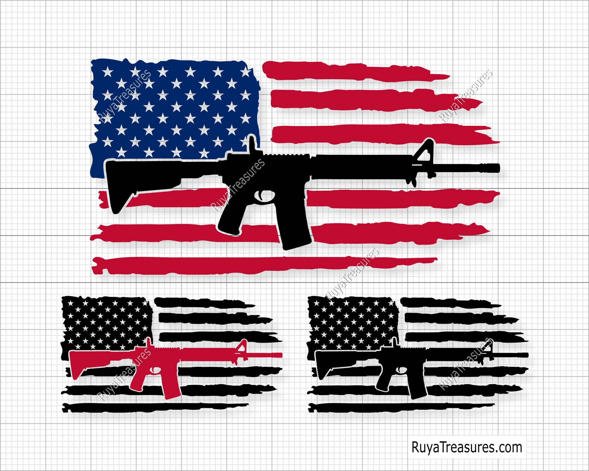 Rifle Flag Svg