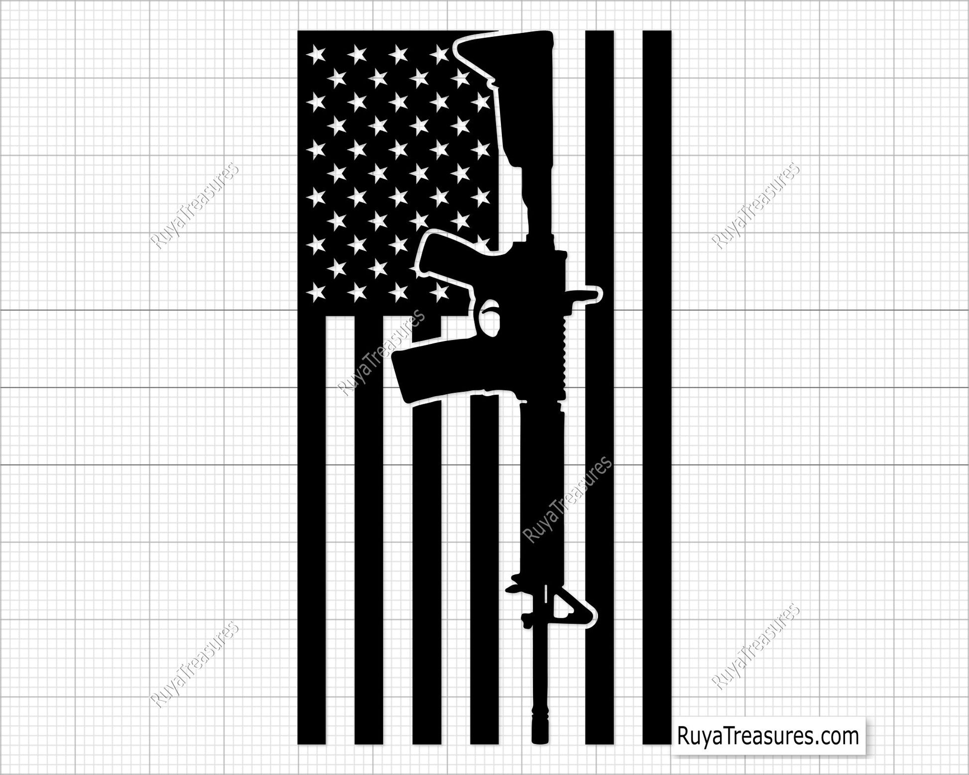 Rifle Flag Svg