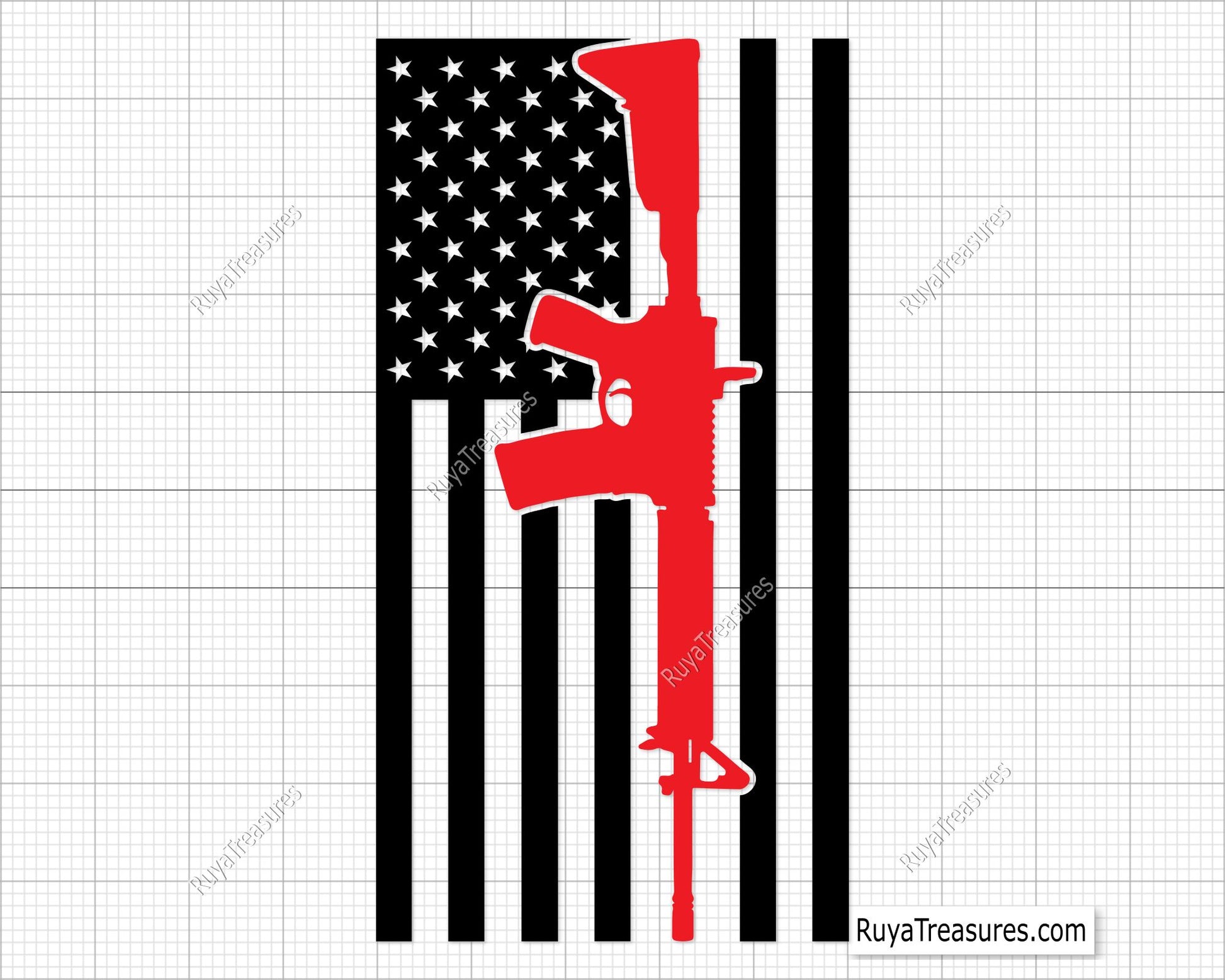 Rifle Flag Svg