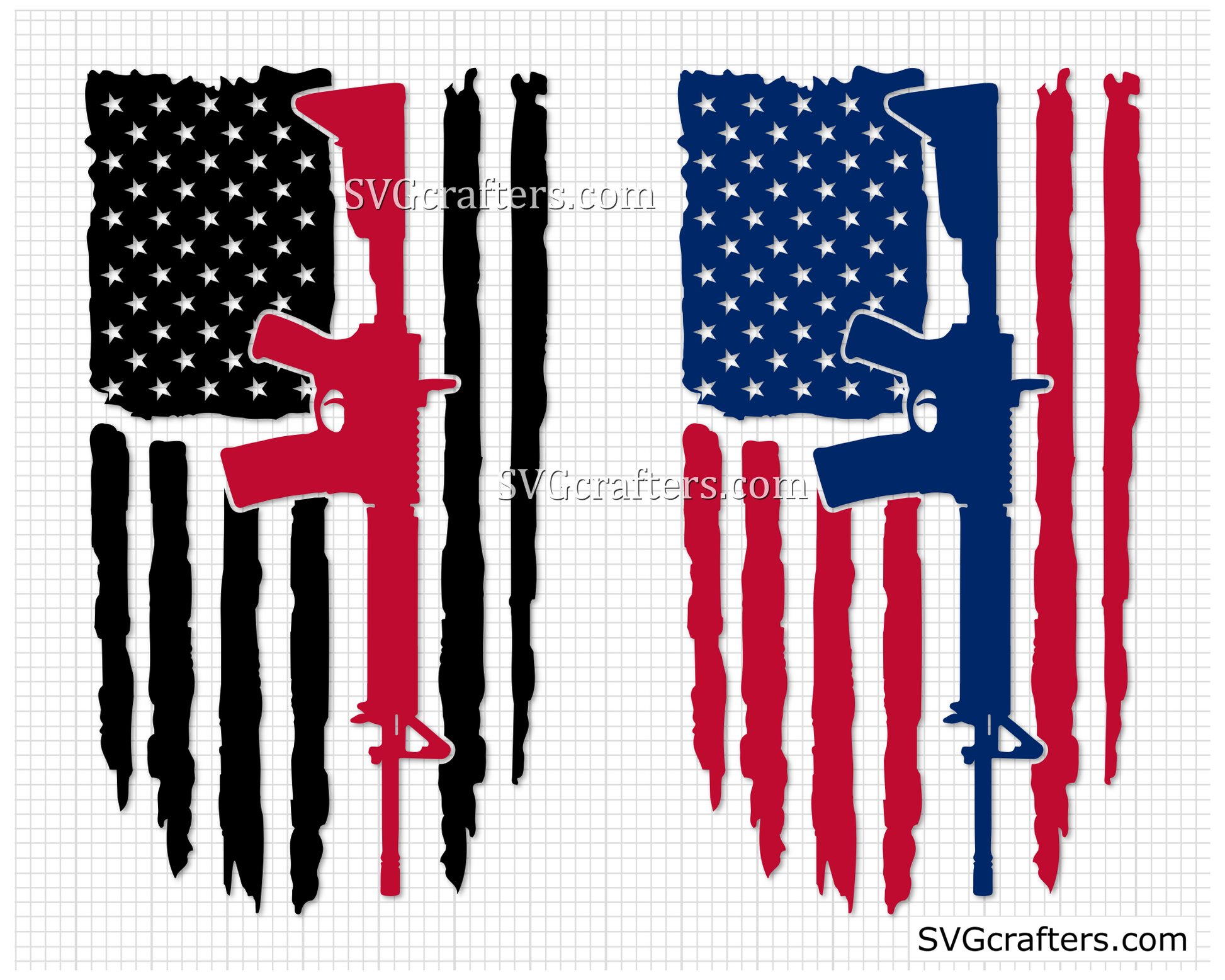 Rifle Flag Svg