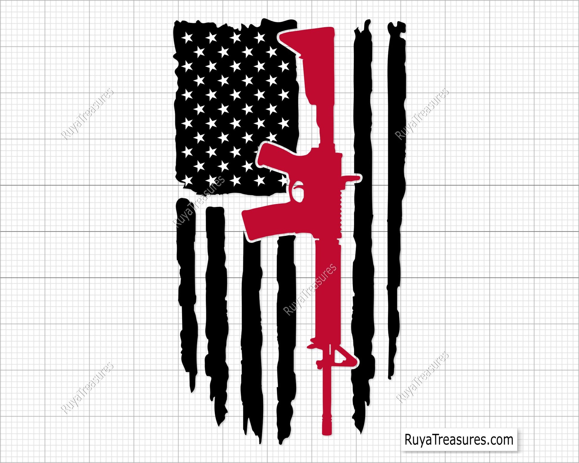 Rifle Flag Svg