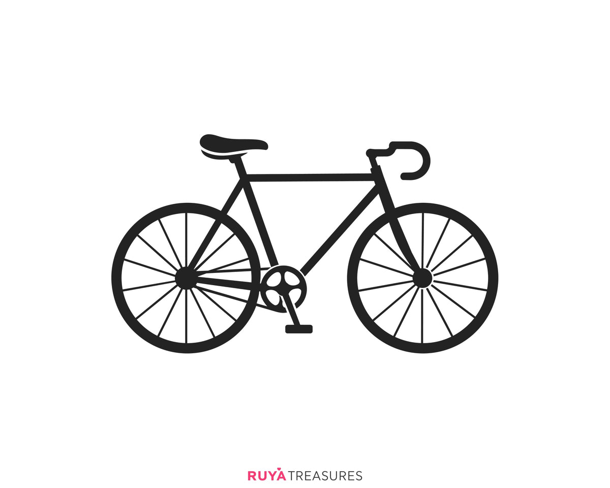 Road bicycle SVG, clean black side-view racing bike with drop handlebars and thin wheels, cyclists and bike lovers, shirts, decals, and sports crafts.
