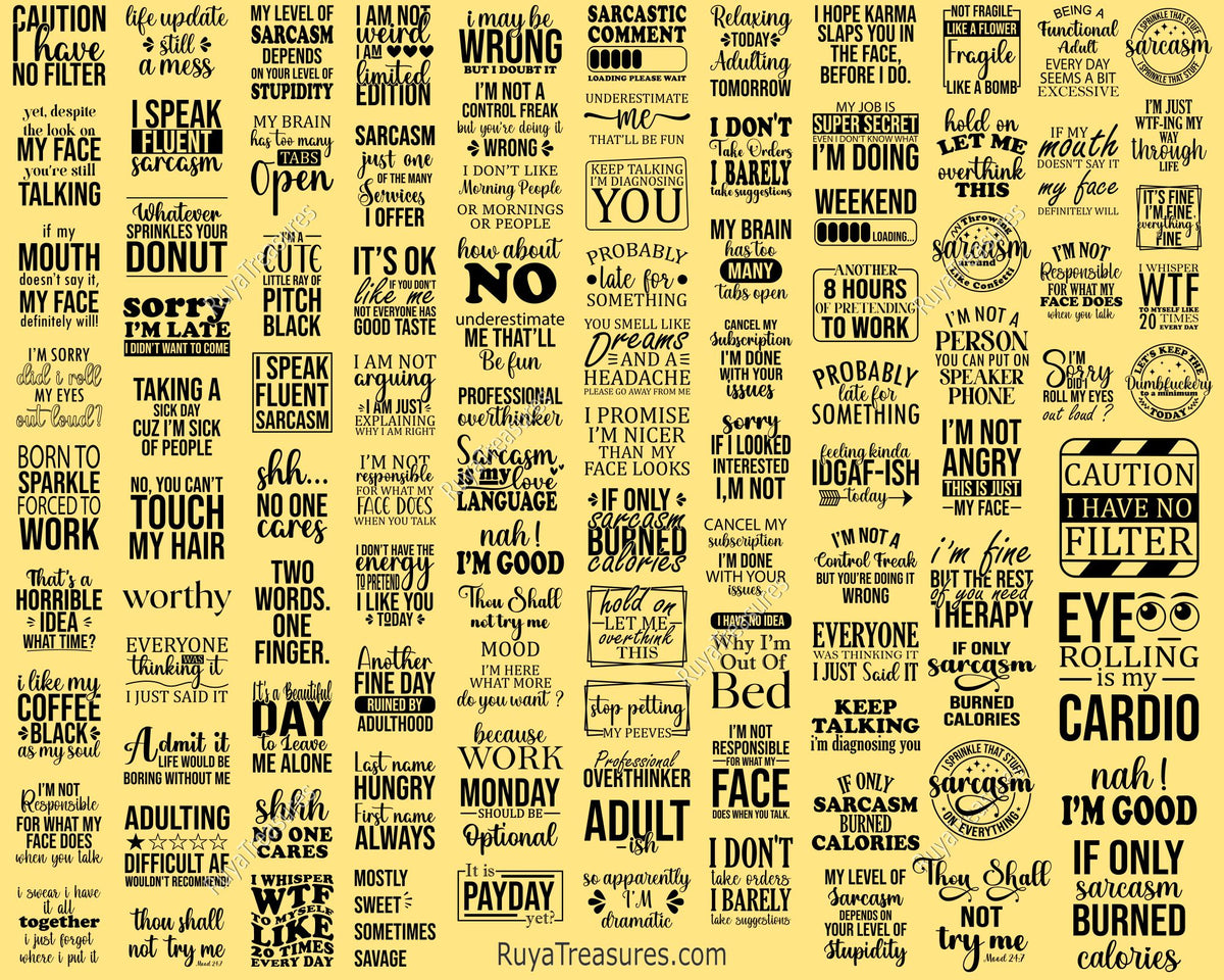 Funny Quotes Svg Bundle