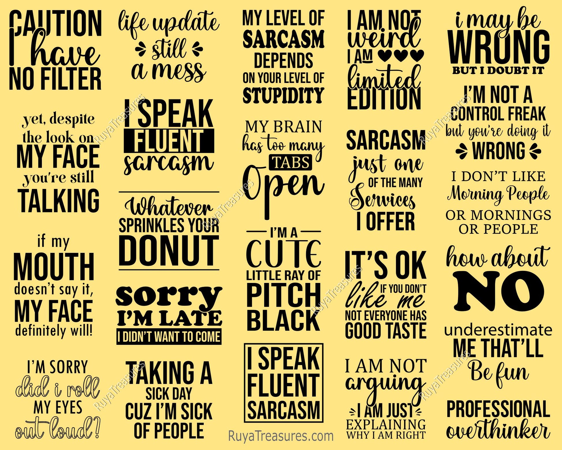 Funny Quotes Svg Bundle