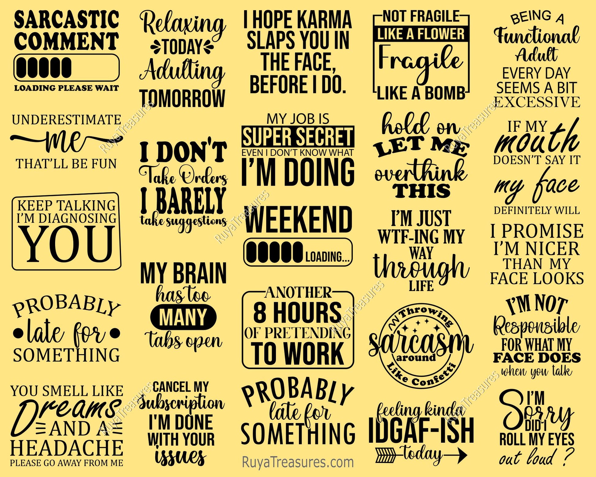 Funny Quotes Svg Bundle