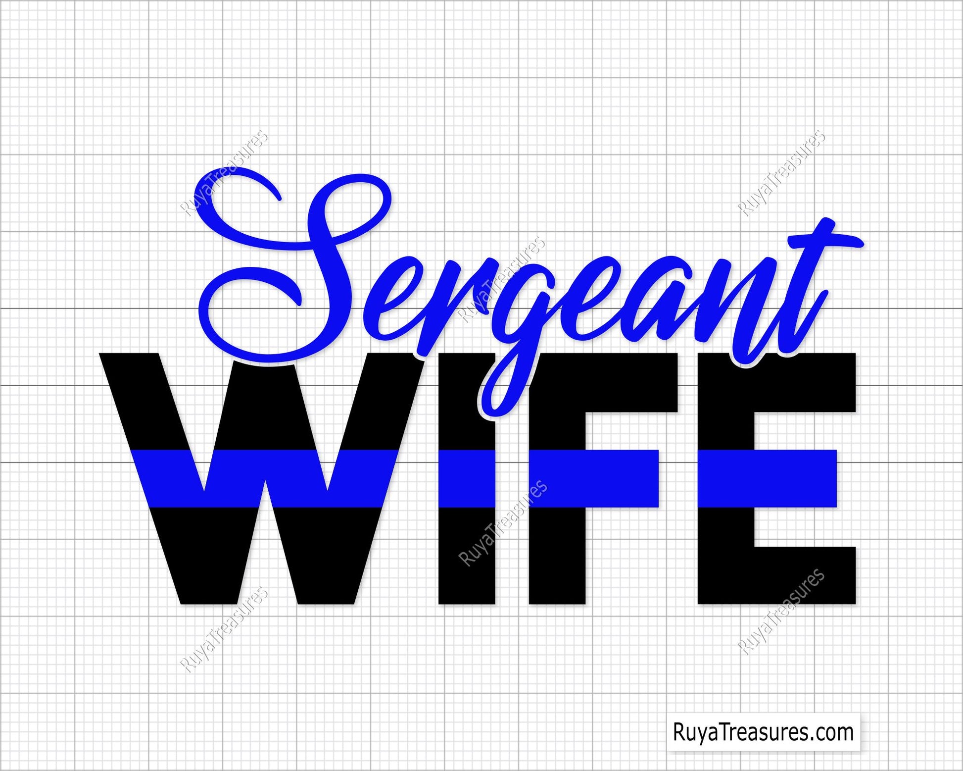 Sergeant Wife SVG design with a law enforcement theme, ideal for shirts, decals, and gifts for police spouses