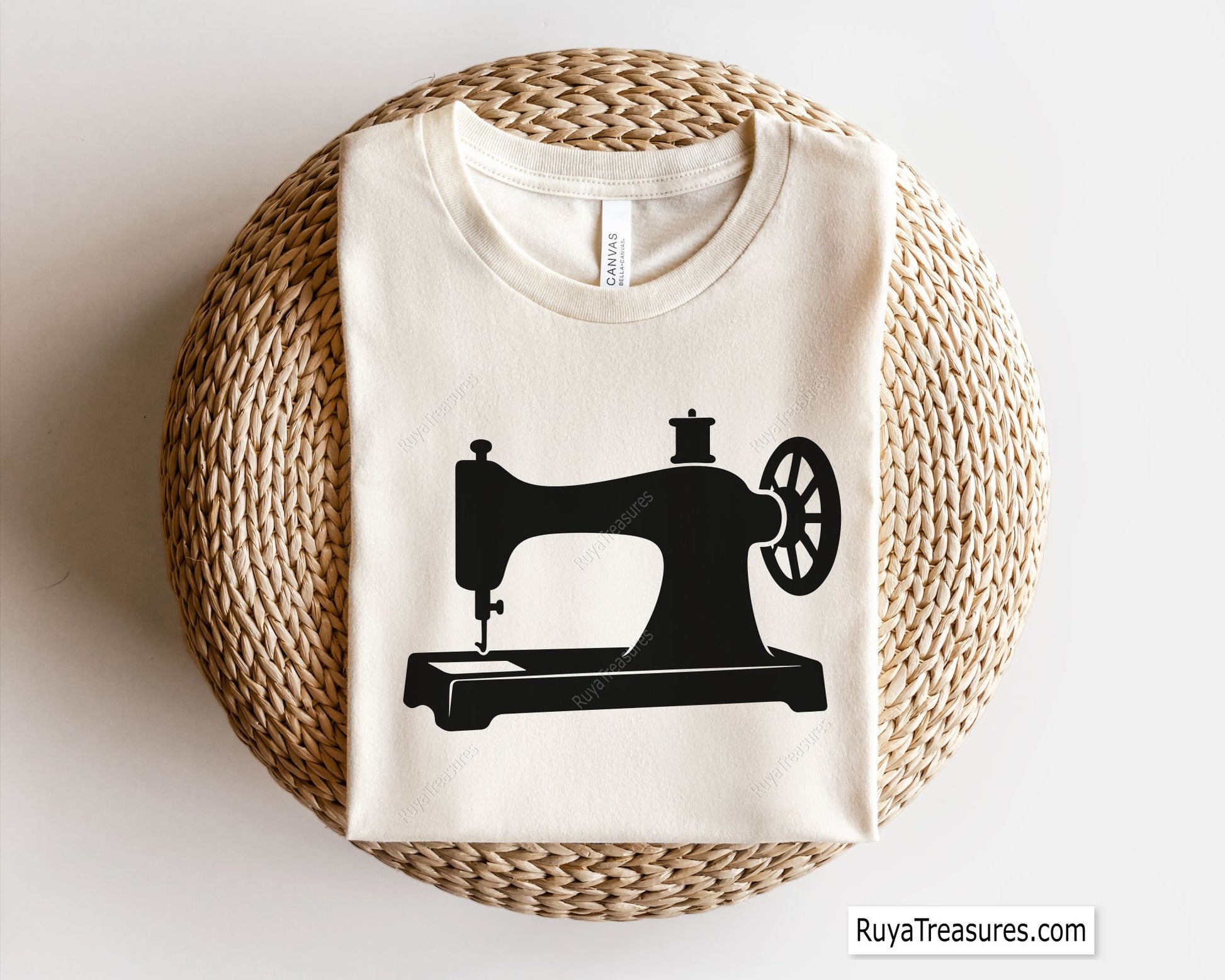 sewing machine silhouette SVG PNG featuring vintage sewing machine outline design for shirts decals and craft projects