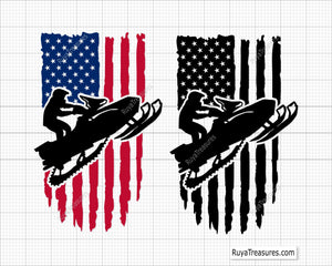 Snowmobile Flag Svg
