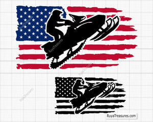 Snowmobile Flag Svg