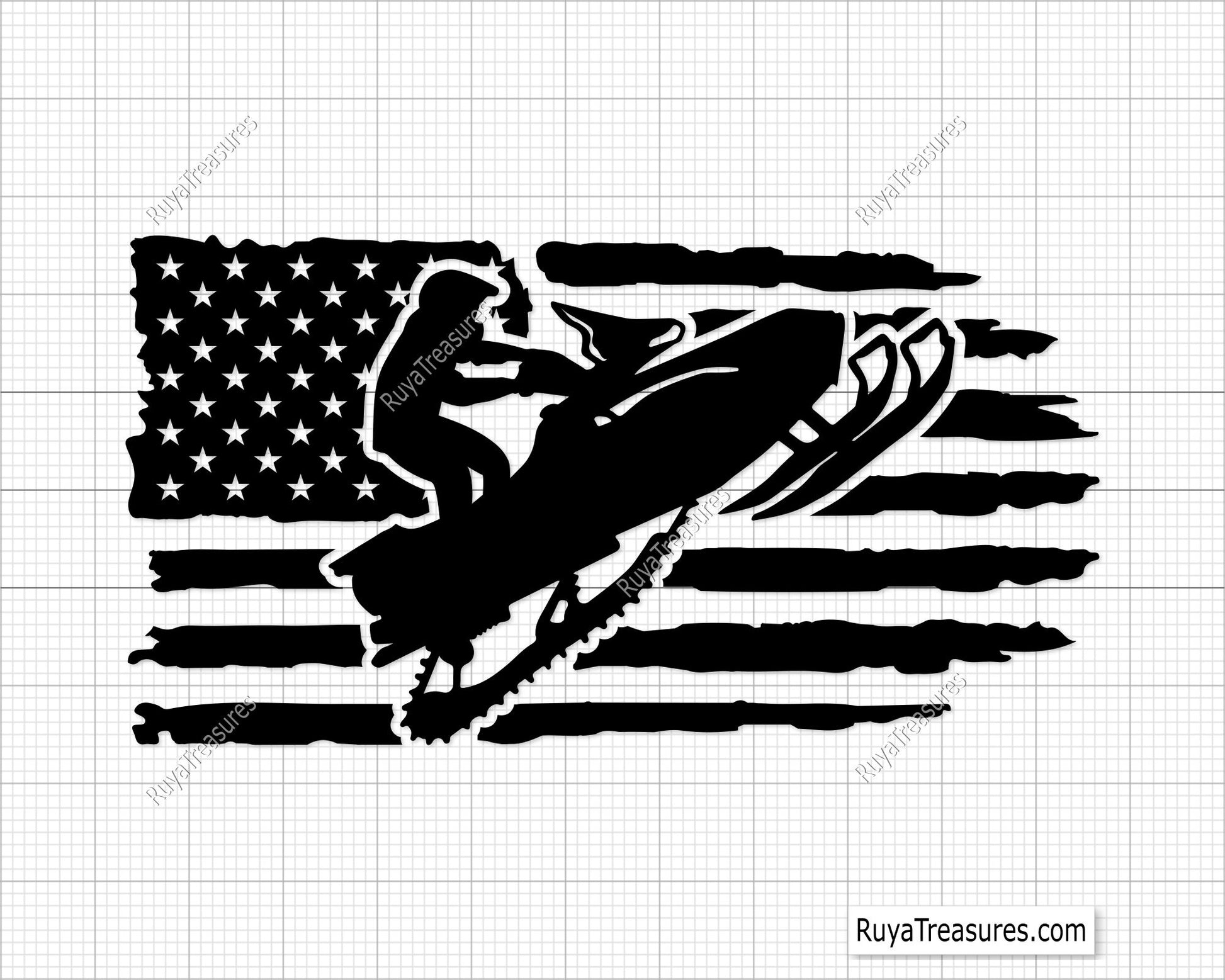 Snowmobile Flag Svg