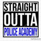 Straight Outta Police Academy SVG design for law enforcement graduation gifts and DIY crafts.