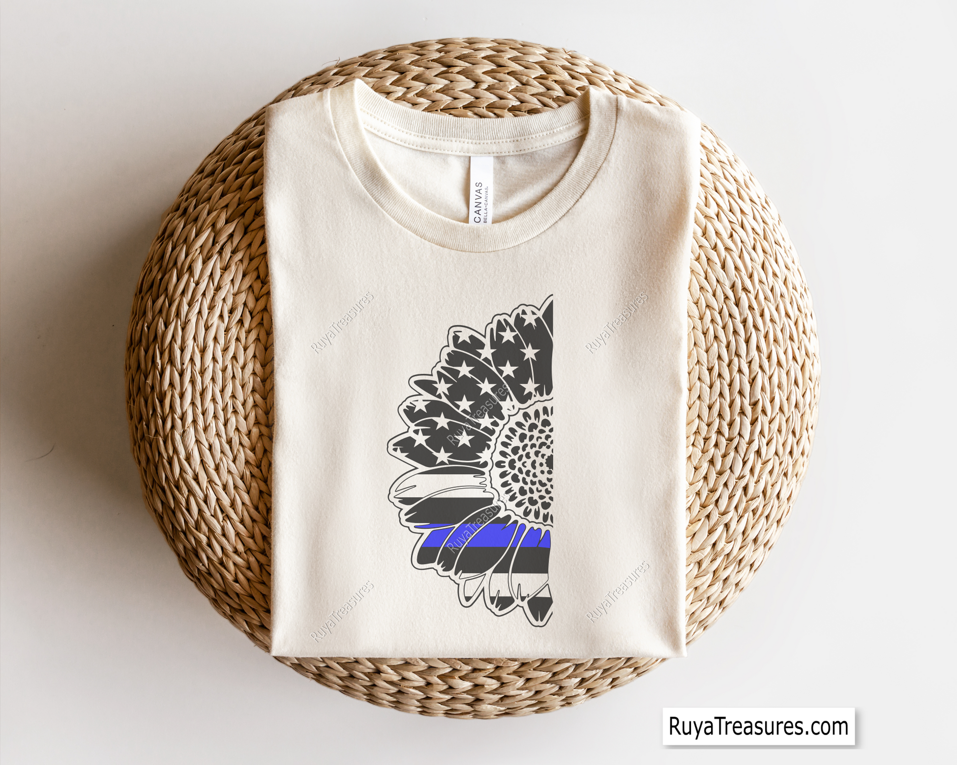 Sunflower Thin Blue Line Svg