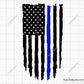 Thin Blue Line Badge Flag Svg