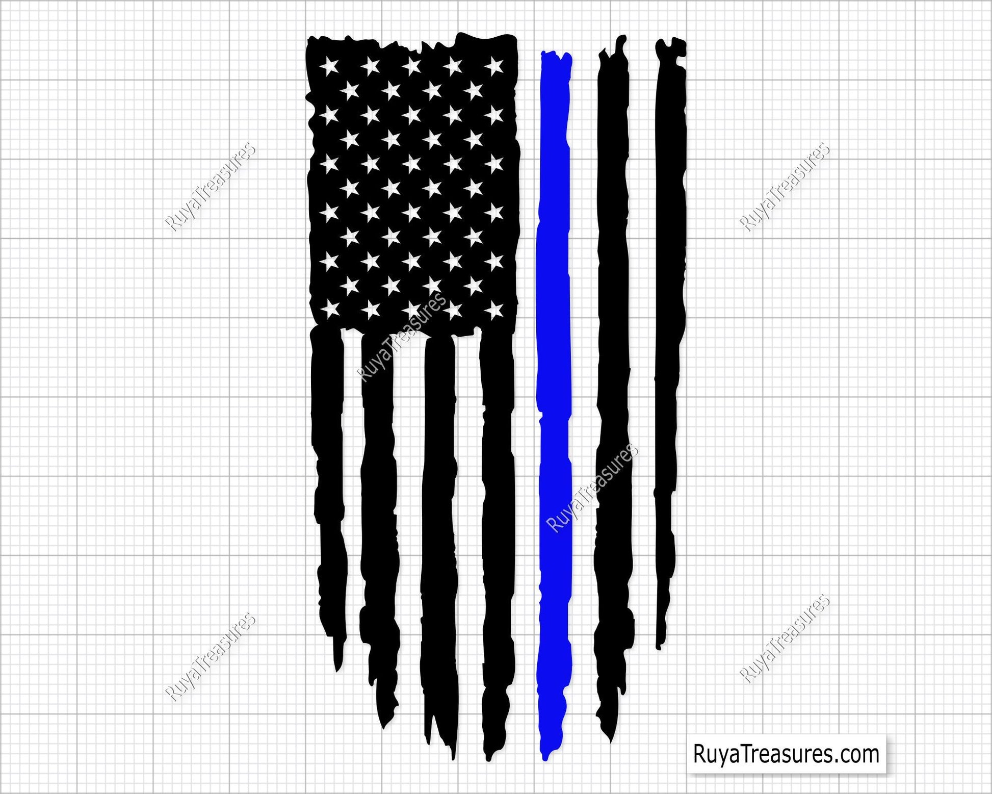 Thin Blue Line Badge Flag Svg