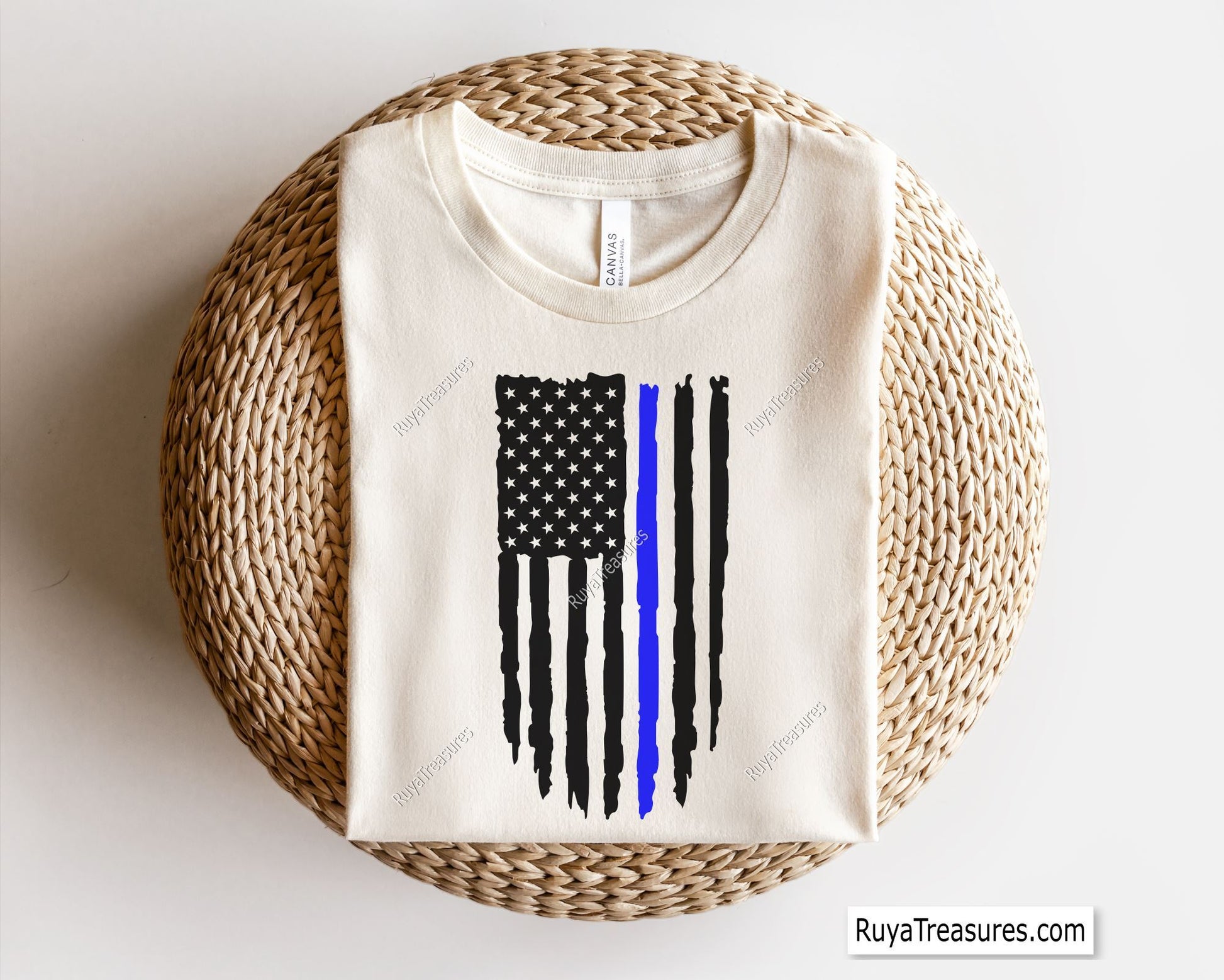 Thin Blue Line Badge Flag Svg