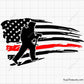 firefighter silhouette usa flag thin red line design for shirts decals and gifts
