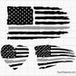 Thin silver line USA flag bundle SVG PNG with multiple distressed American flag styles for correctional officer support shirts decals and graphics