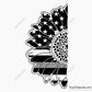 corrections sunflower SVG PNG featuring thin silver line American flag pattern with patriotic floral design for shirts decals and support graphics