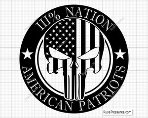 Three Percenters Punisher Svg