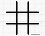 Tic Tac Toe Grid SVG design for Cricut and Silhouette.