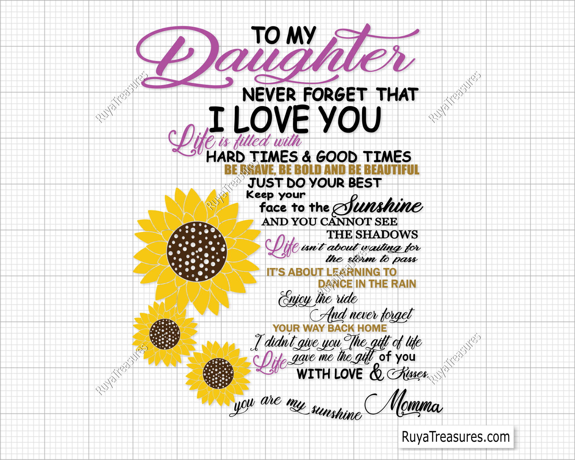 To My Daughter Quotes From Momma Svg