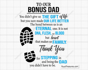 To Our Bonus Dad Quotes svg