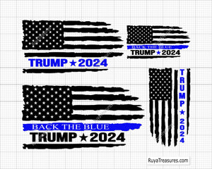 Trump 2024 Back the Blue Svg