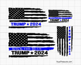 Trump 2024 Back the Blue Svg