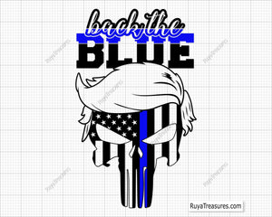 Trump Back the Blue Svg