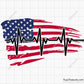 US Flag Heartbeat Svg Png