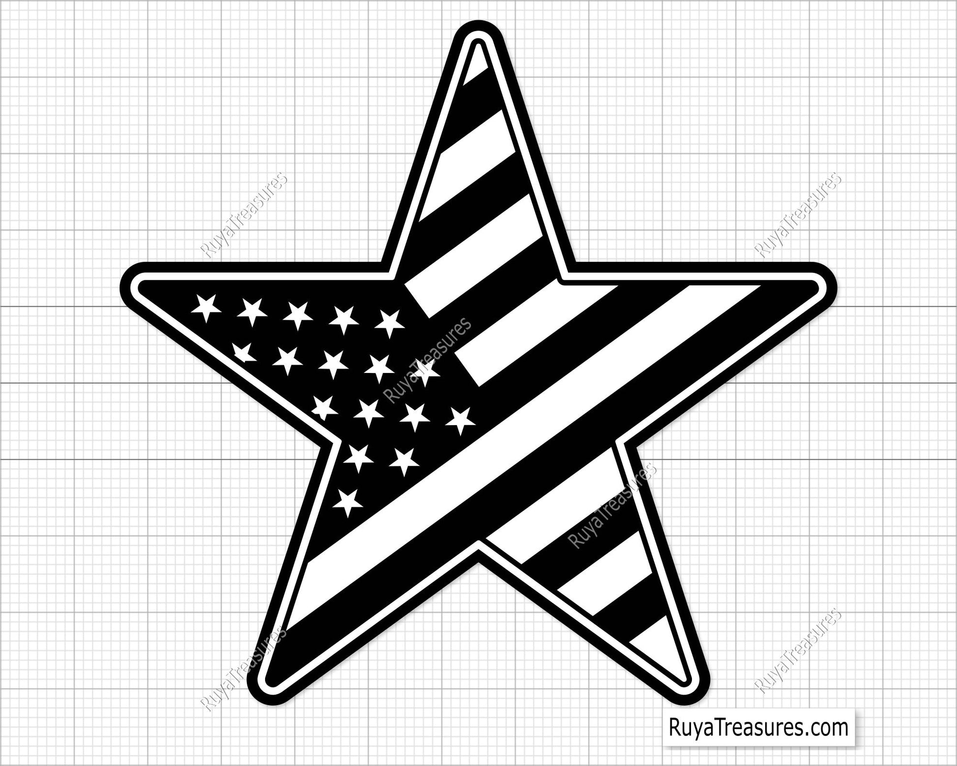 US Flag Star Svg