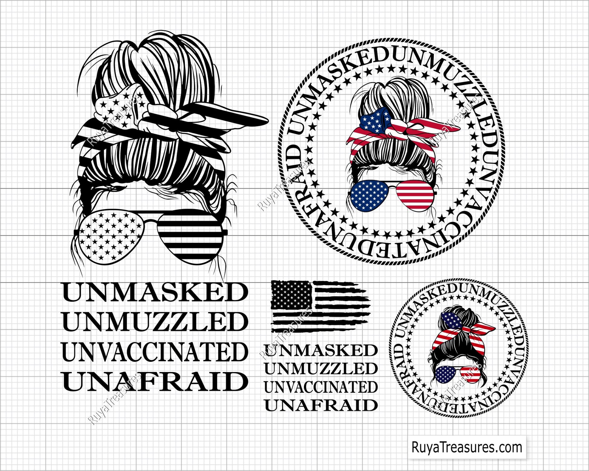 Unmasked Unvaccinated Unmuzzled Unafraid Svg