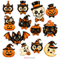 Vintage Halloween PNG Bundle, Retro Spooky Character Clipart