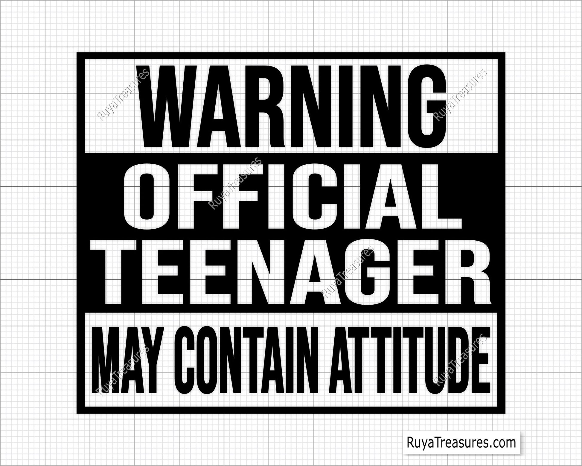 Warning Official Teenager May Contain Attitude Svg