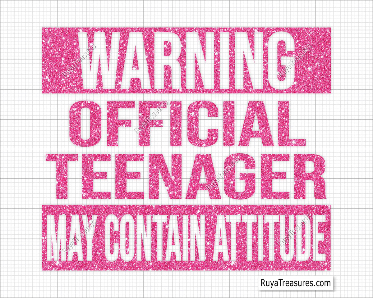 Warning Official Teenager May Contain Attitude svg