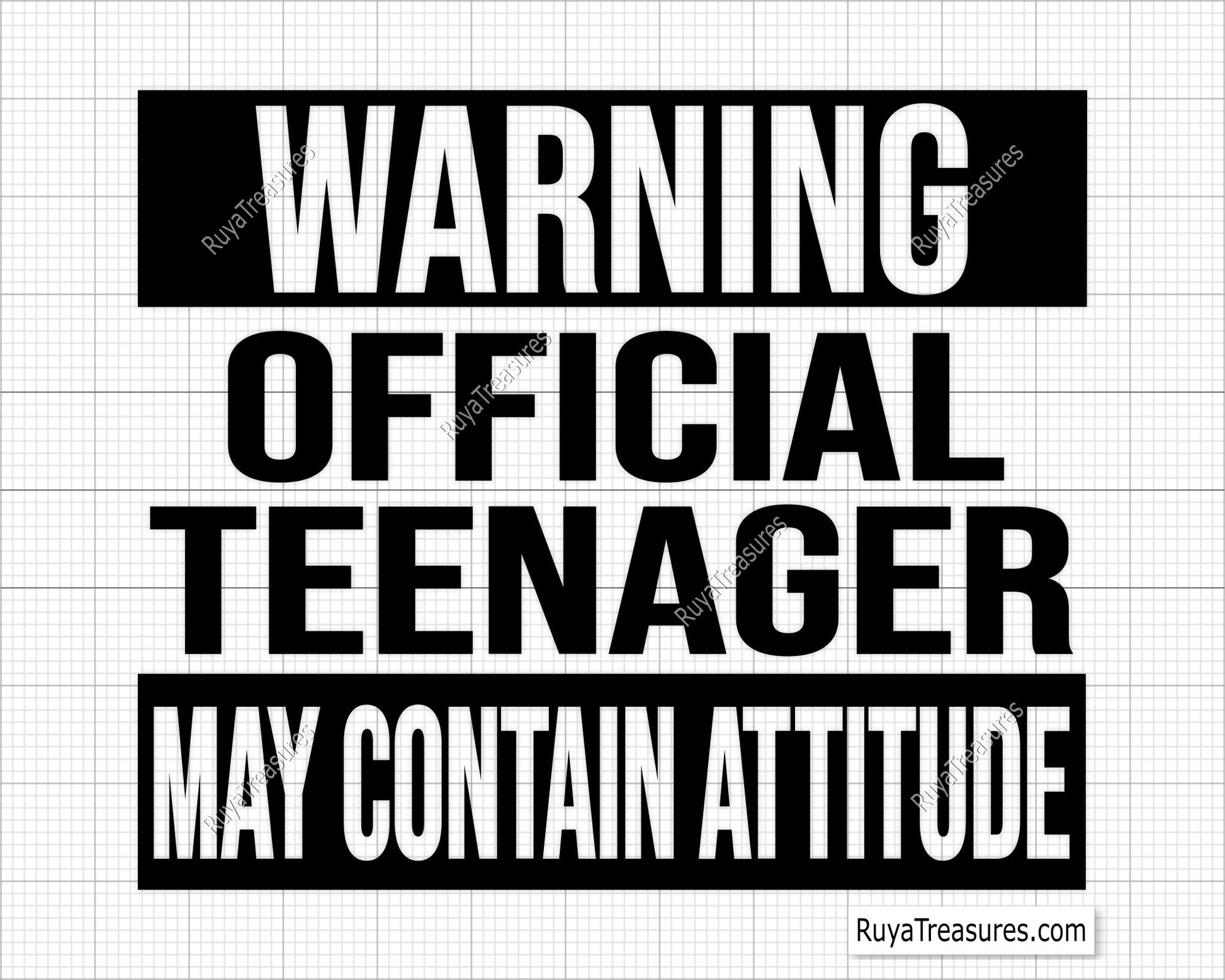 Warning Official Teenager May Contain Attitude svg