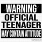 Warning Official Teenager May Contain Attitude svg